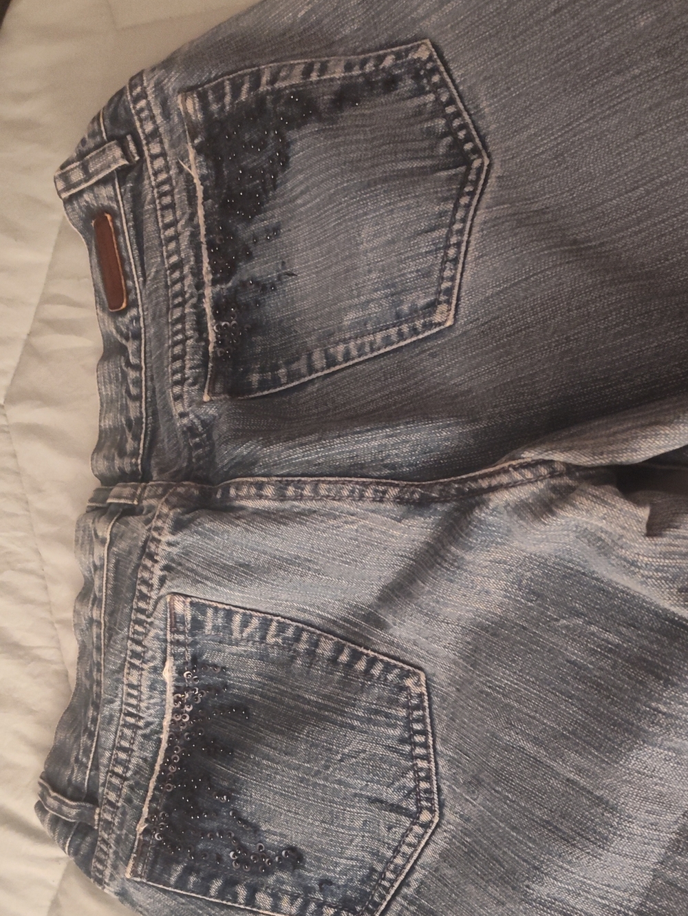 Calvin Klein Women's Jean Shorts   with Beaded Back Pockets